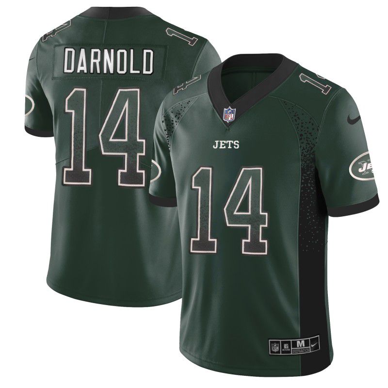 Men New York Jets #14 Darnold Green Drift Fashion Color Rush Limited NFL Jerseys